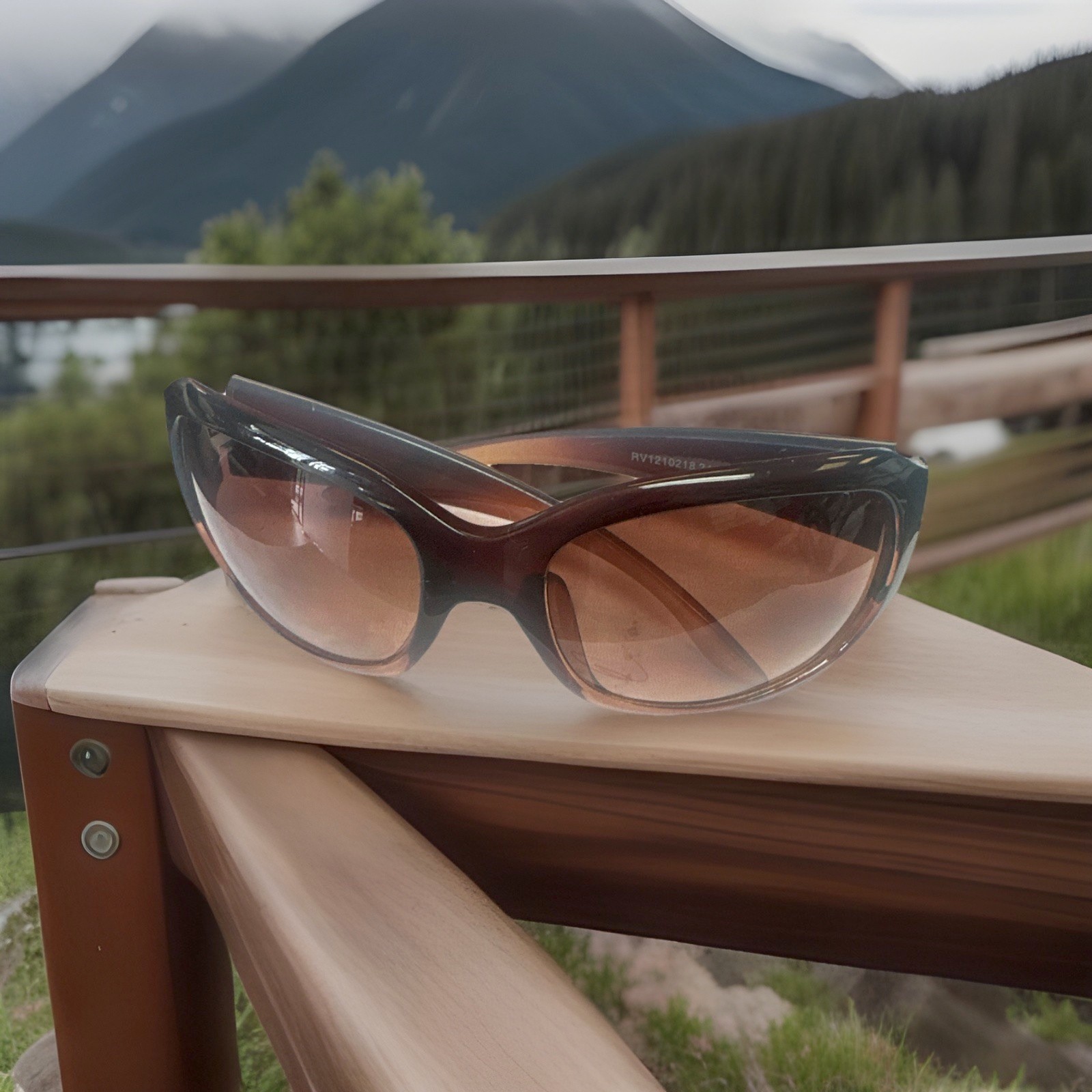 Mojave Convertible Eyewear Wrap Sunglasses Brown Frame/Lens UV400 w/ Case