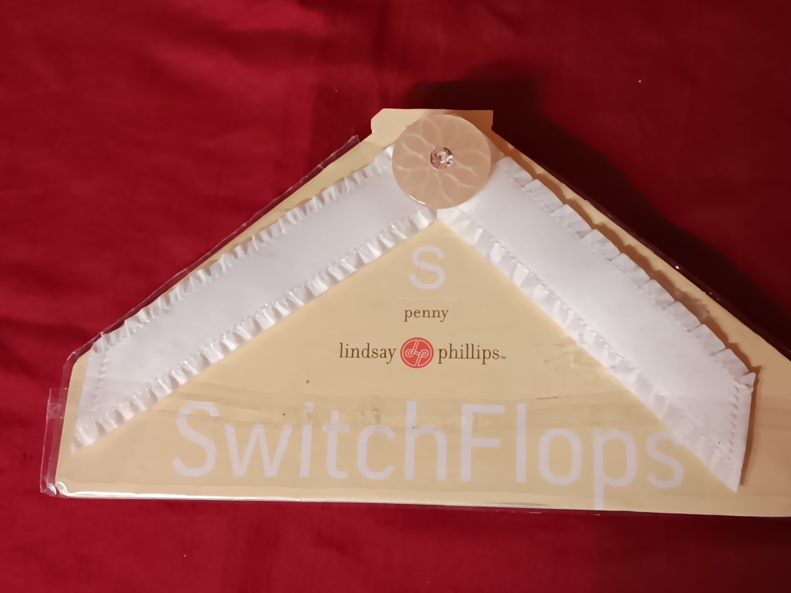 2 Sets Lindsay Phillips Switch Flops Straps Size Striped w/shell White w/button