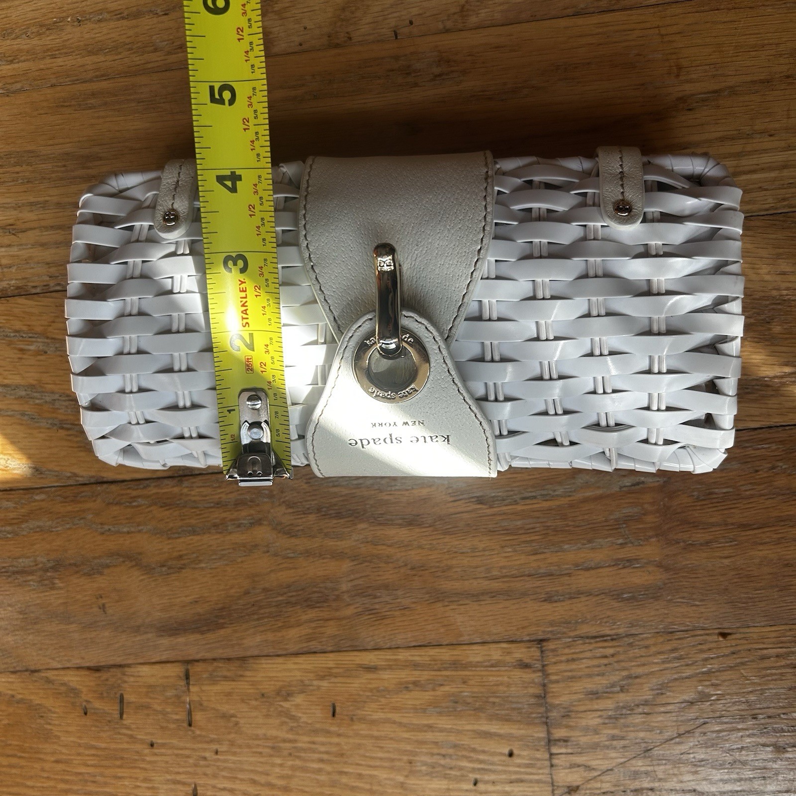 Kate Spade New York Woven White Clutch Bag Shoulder Authentic item from Japan