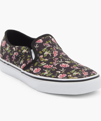 VANS Asher ‘Dark Floral’ (Size 8) “Black” Women’s Slip On Sneaker