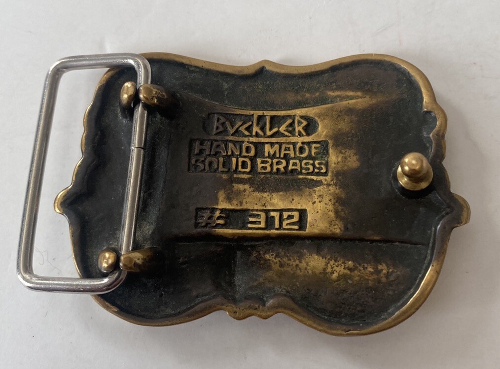 Vintage ~ Heidelburg ~ Hand Made Buckler ~ Soild Brass Belt Buckle ~ # 312