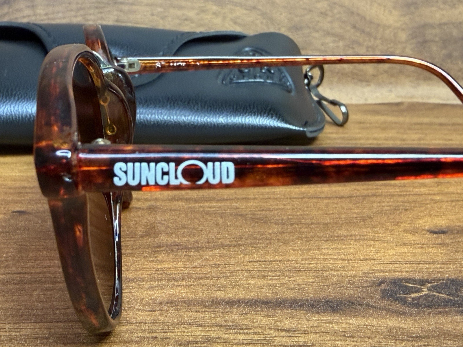 Vintage Suncloud St. Mortiz Tortoise Shell Amber Lenses Sunglasses