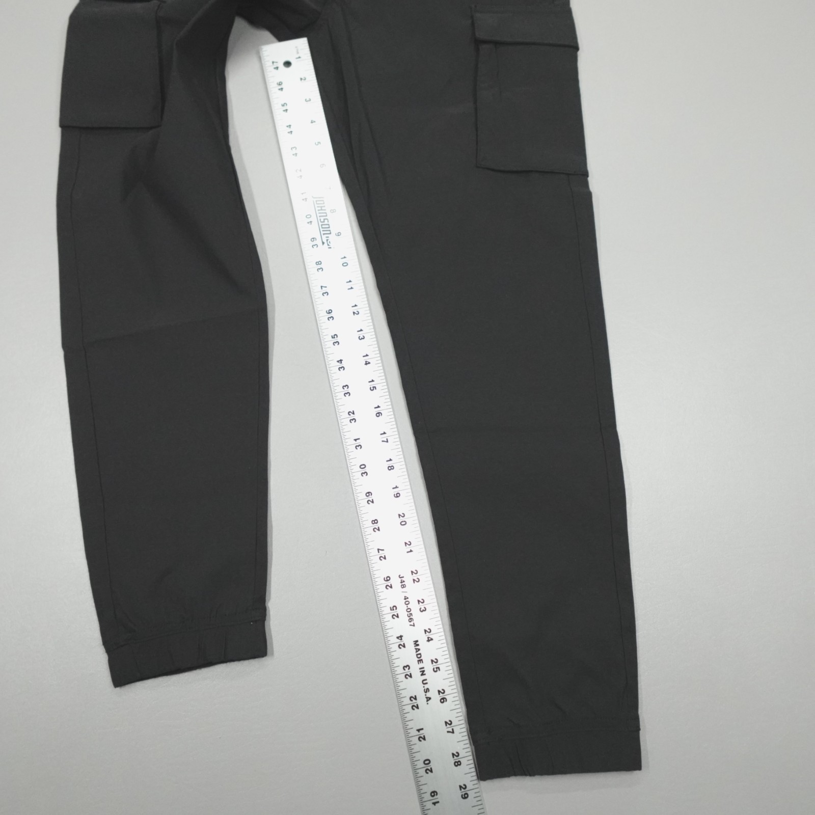 Kenneth Cole Performance Tech Jogger Cargo Tapered Woven Nylon Stretch Black