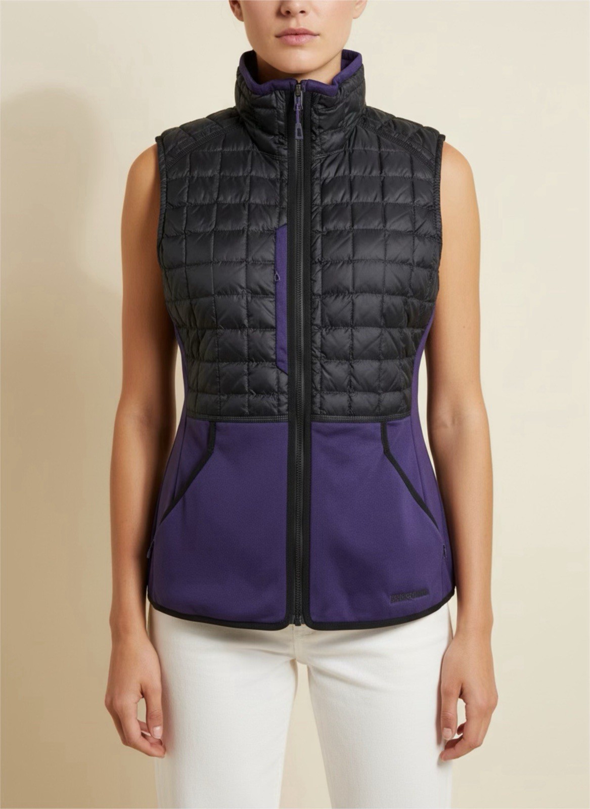 Patagonia Women’s Quilted Down Vest Full Zip Black & Purple Size M