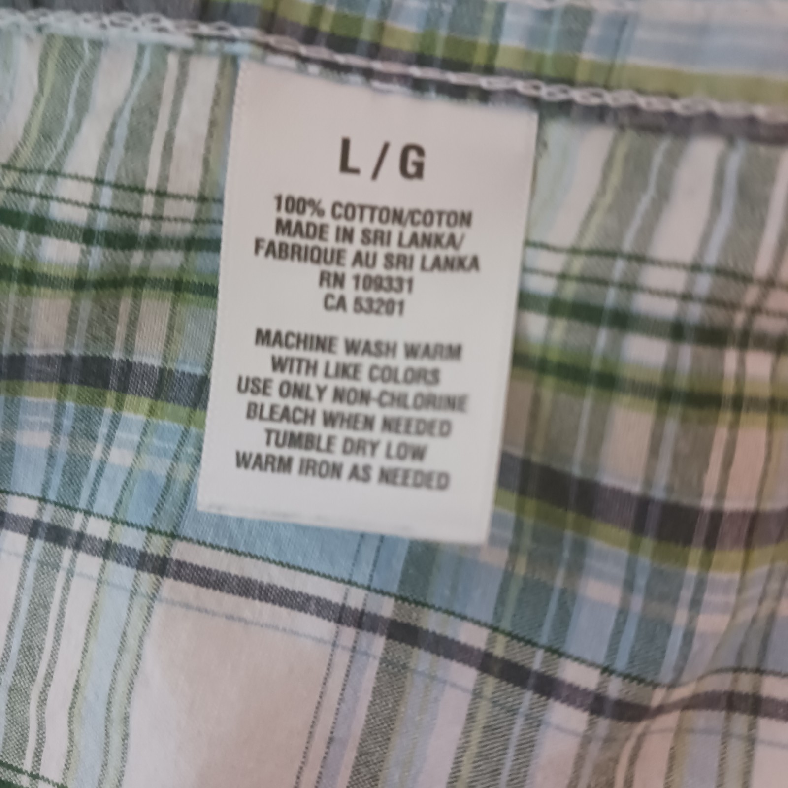 Aéropostale Men’s L Vintage Fit Plaid Button-Up Shirt Pockets Green Blue