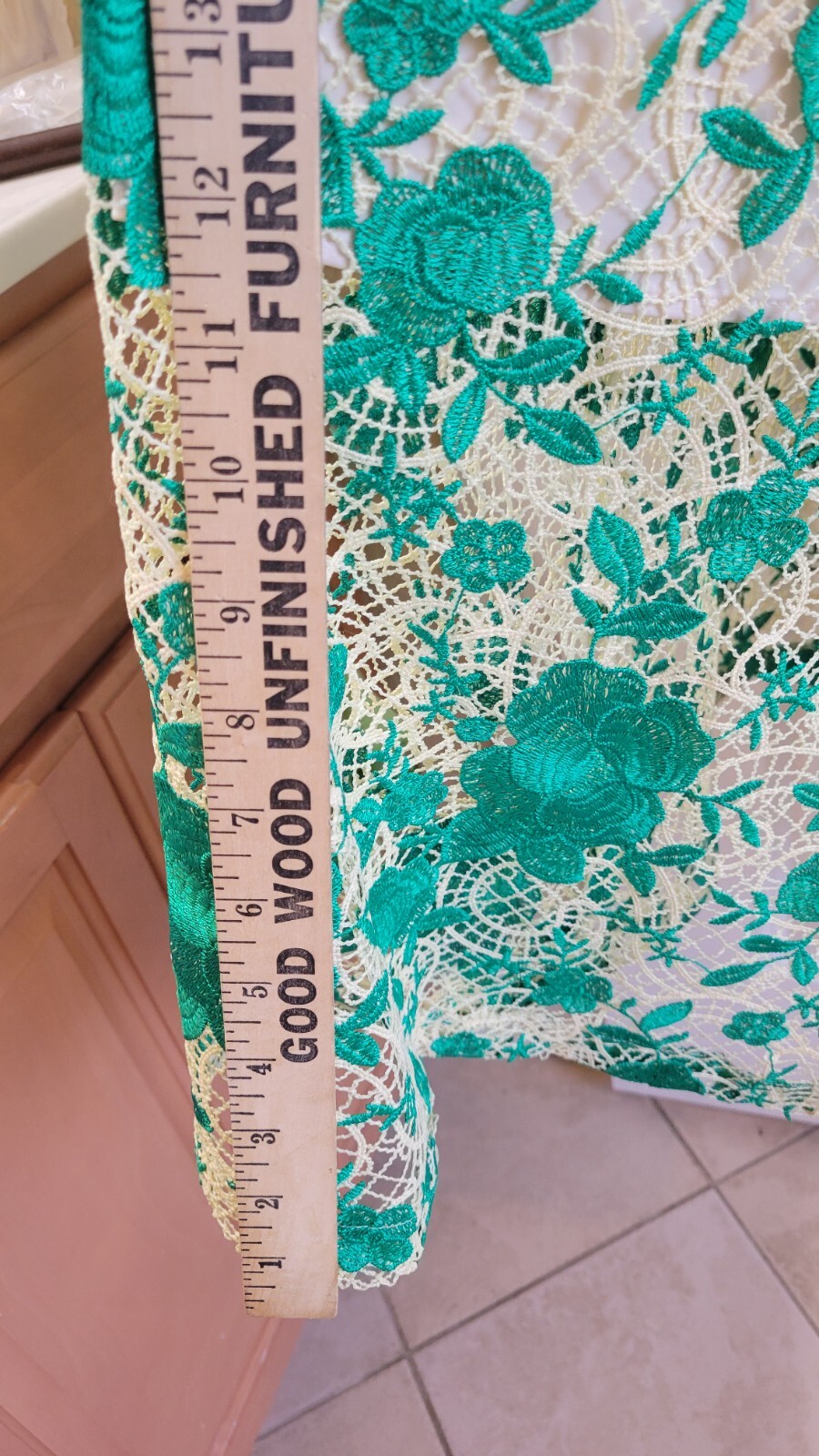 Dillards Alex Marie green/cream crochet midi dress sz 4 NWT