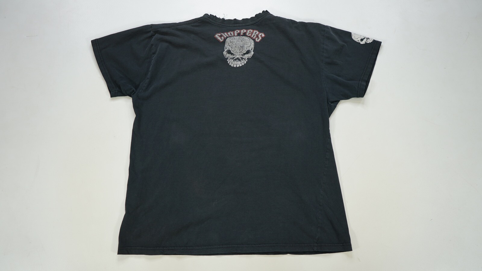 Rare Vintage Choppers Skull and Cross Graphic T Shirt 90s 2000s Biker Motorcycle
