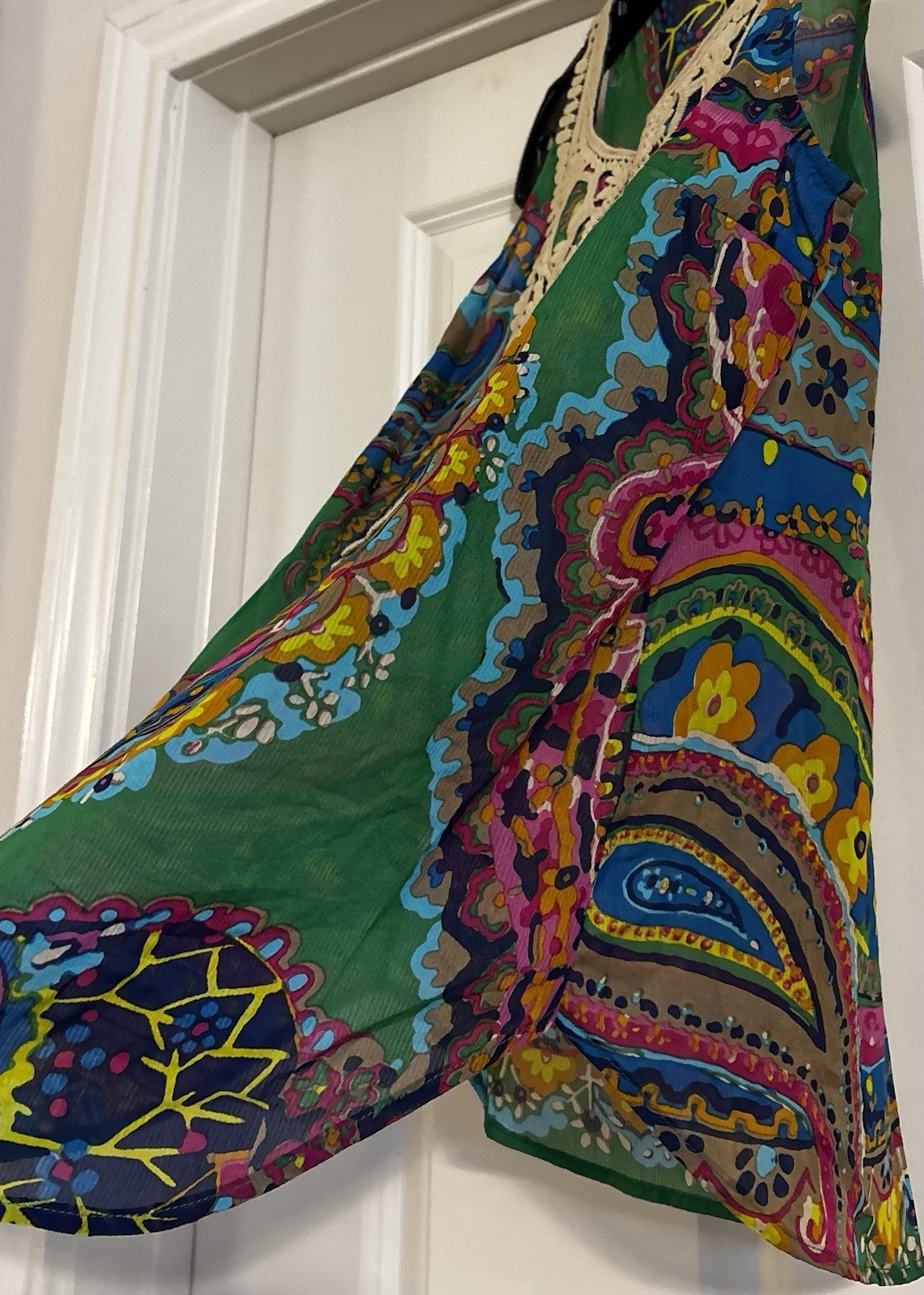 Trina Turk Silk Cotton Boho Old Money Quiet Luxury Resortcore Mob Wife Size 0