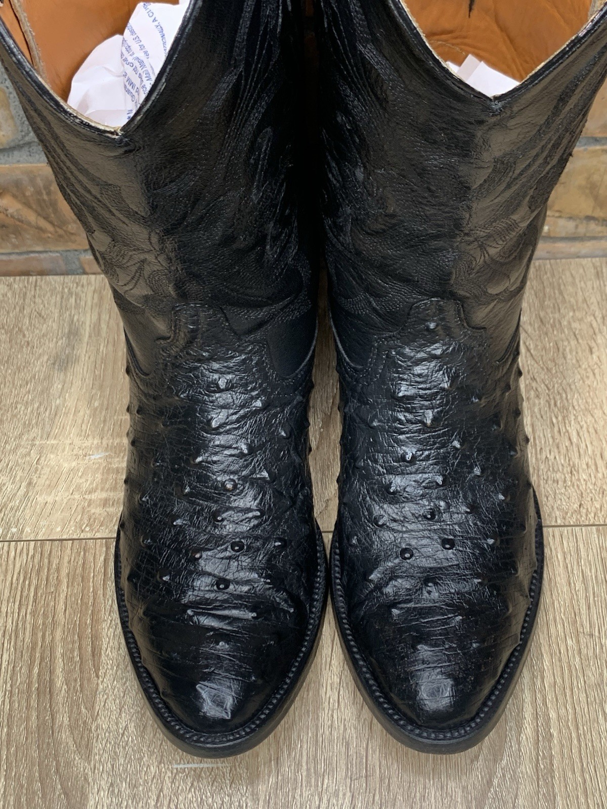 Don Cucos Boots Full Quill Black Ostrich Boots