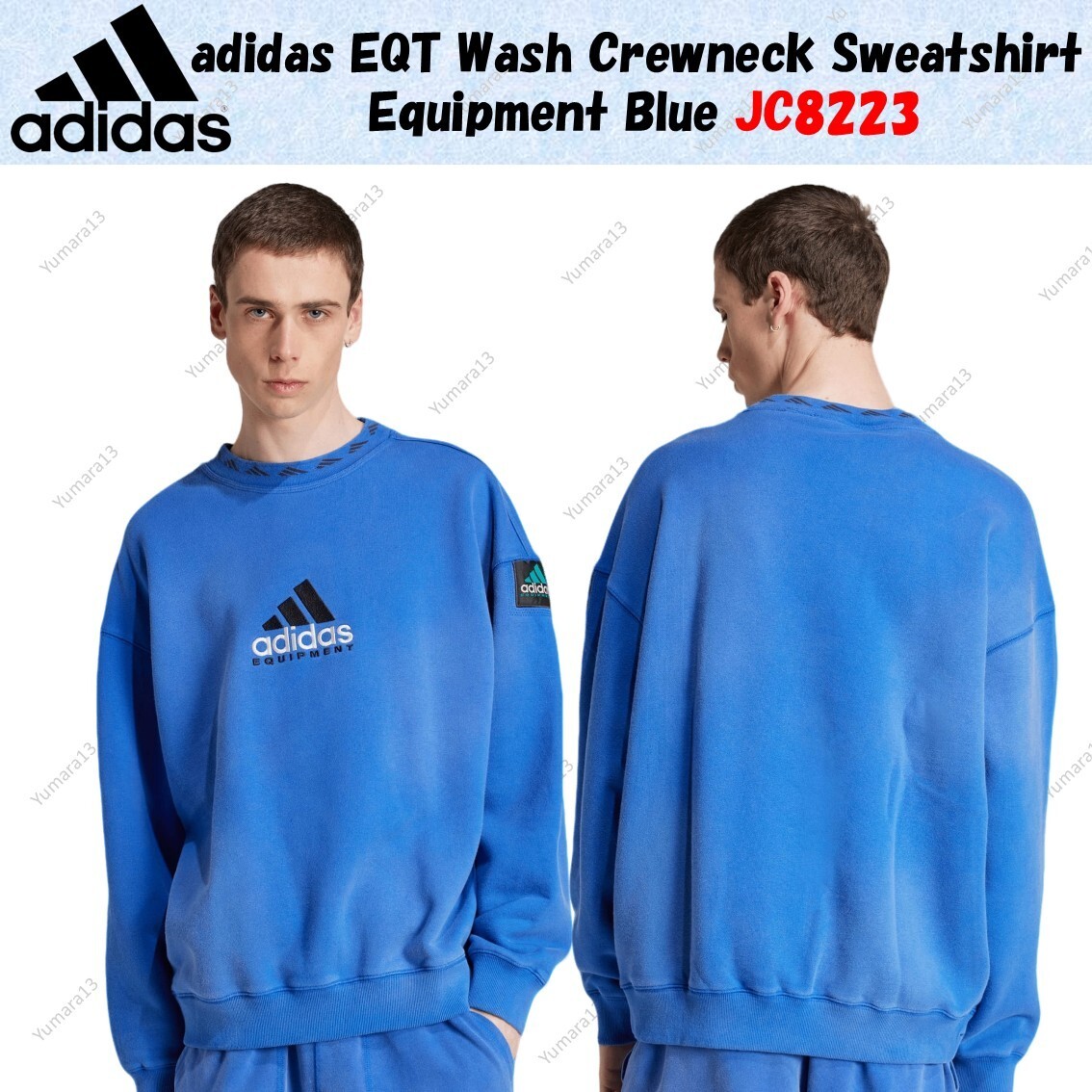 adidas EQT Wash Crewneck Sweatshirt Equipment Blue JC8223 Japan Size