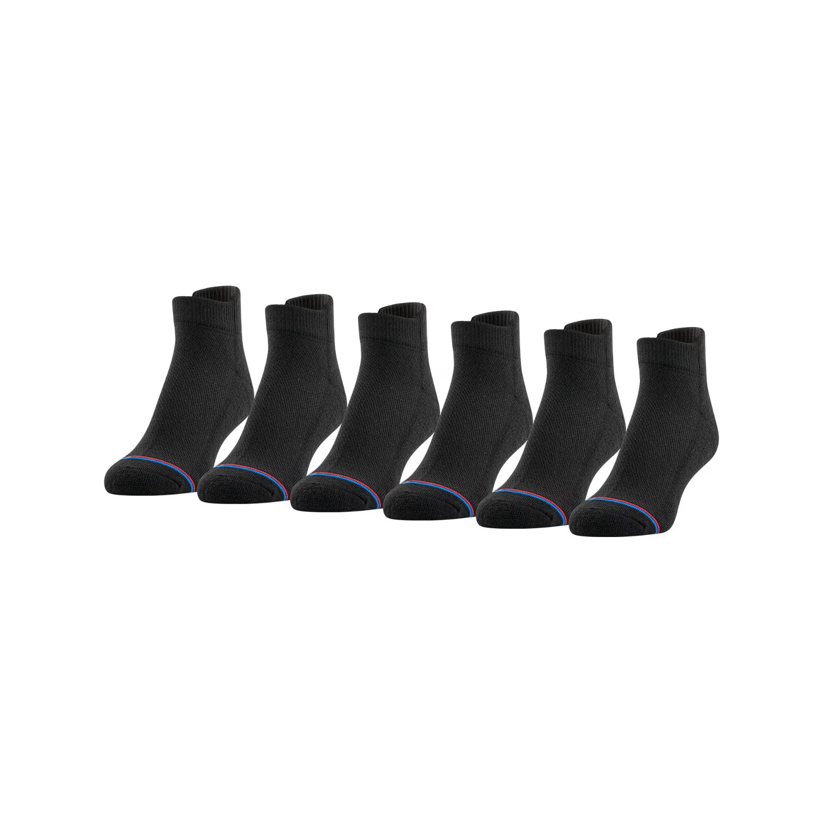 MediPeds Women’s Black Half Cushion Low Cut Socks, 6 Pairs shoe size 6-10