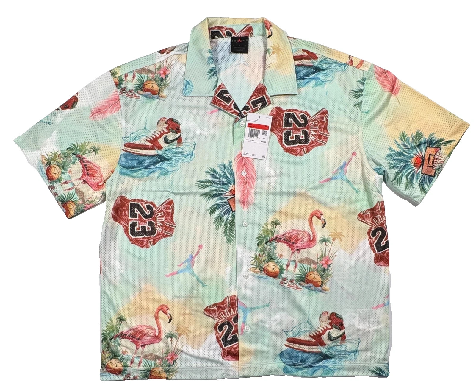 Nike Air Jordan Essentials Printed Mesh Camp Shirt Lost & Found 1 IB3007-133