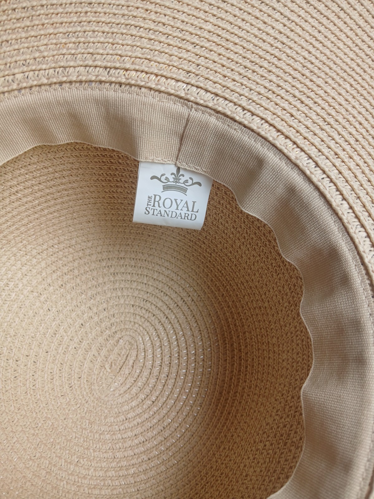 The Royal Standard Women’s Wide Brim Straw Sun Hat Leopard Print Ivory/Tan
