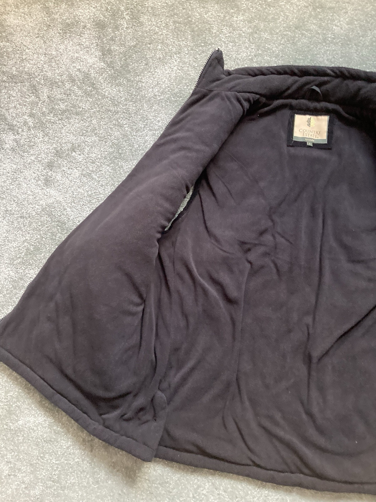 Country Estate Mens Large Size Black Full Zip Puffer Bodywarmer with Logos NEW