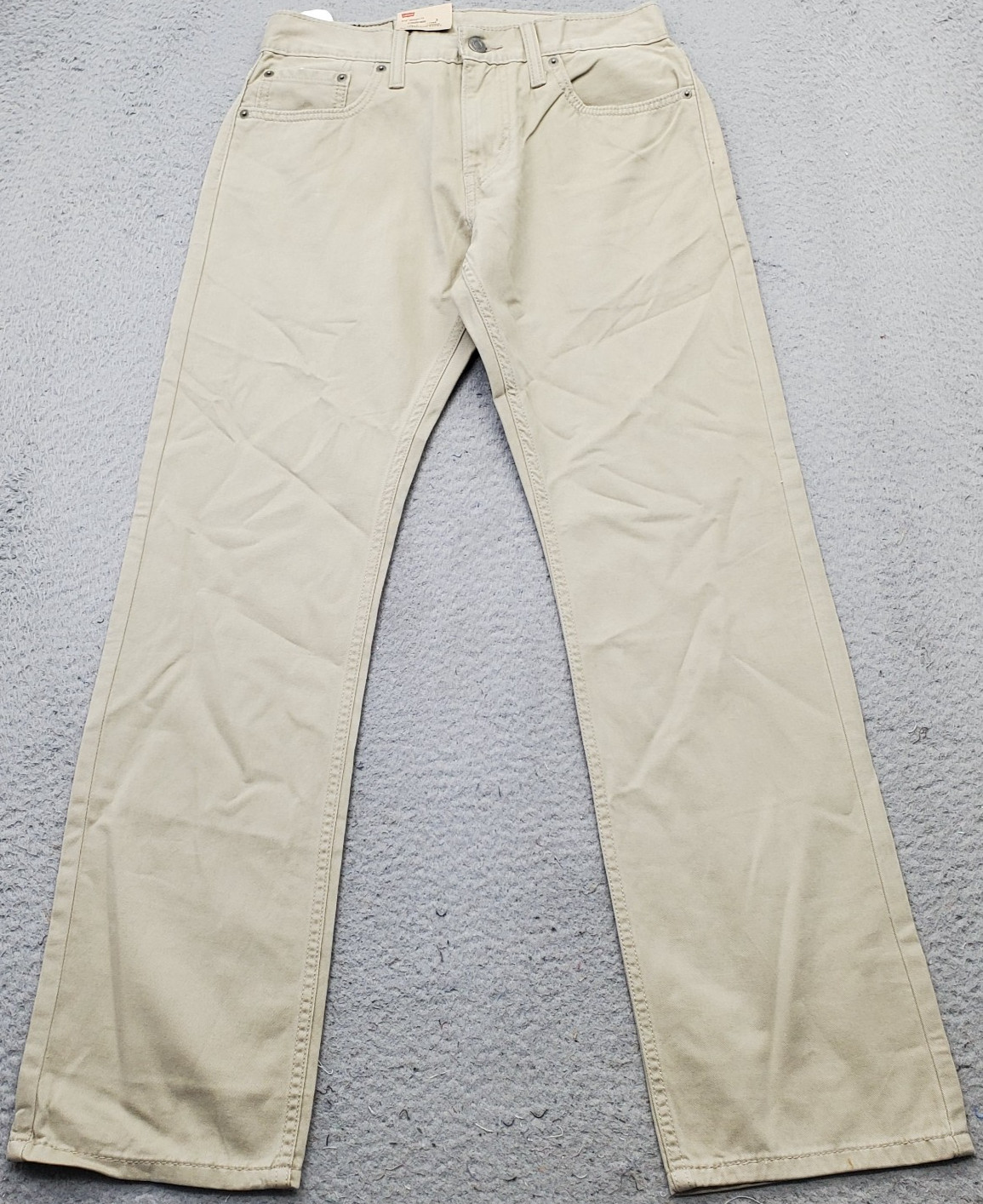 Levi’s 514 Jeans Mens 29×30 Tan Denim Sits Below Waist Slim Straight White Tab