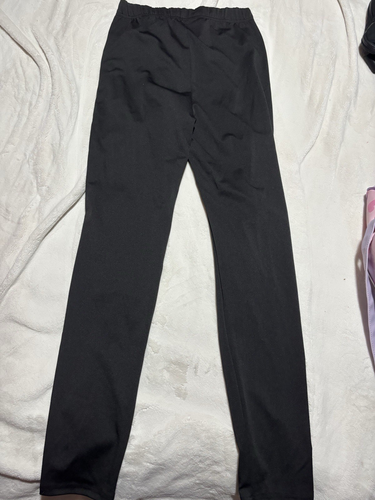 SHEIN Women’s Black Solid Ankle Leggings S Polyester Elastane Stretch Waist