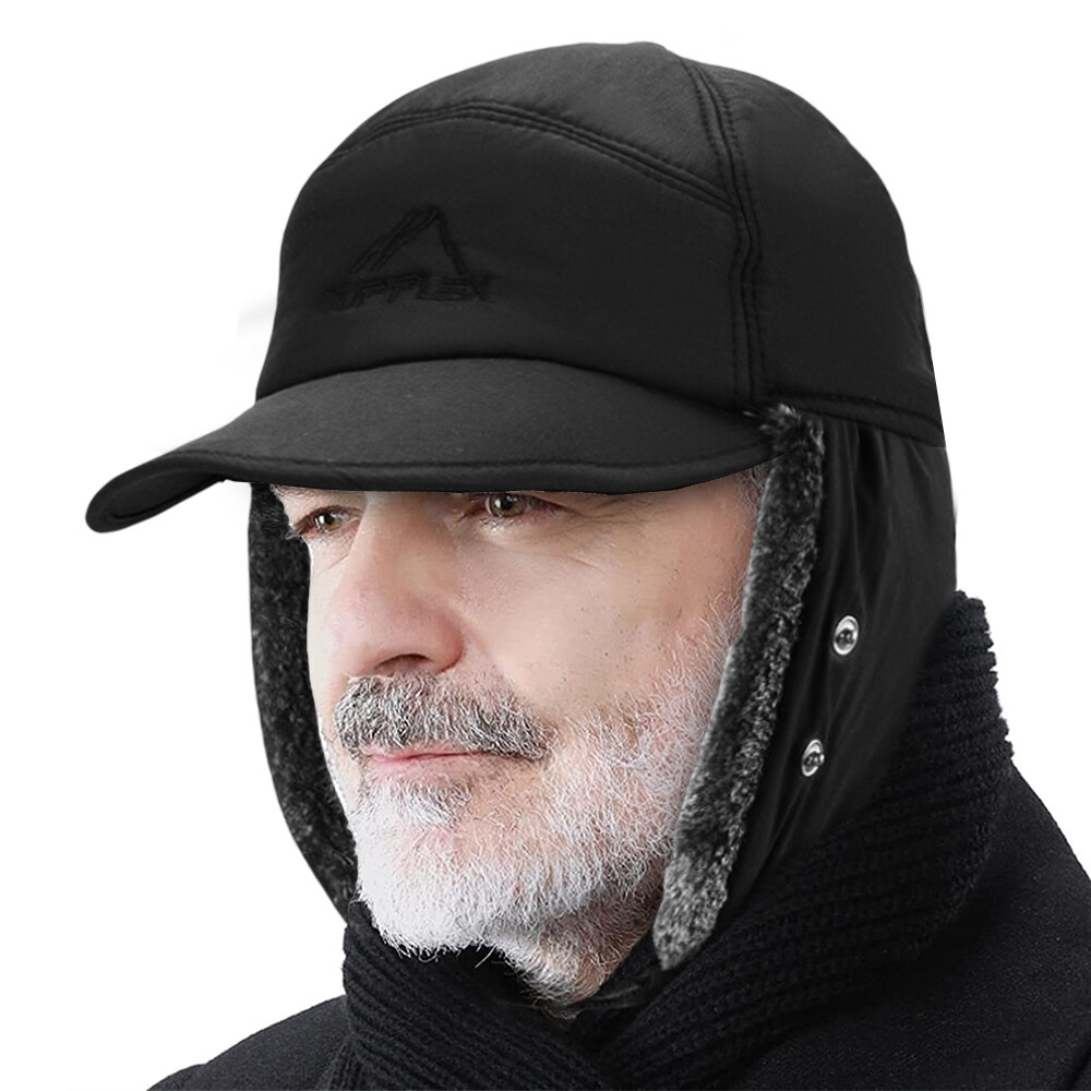 Men Winter Trapper Hat Fur Ear Flap Warm Aviator Cap Face Mask Windproof Thermal