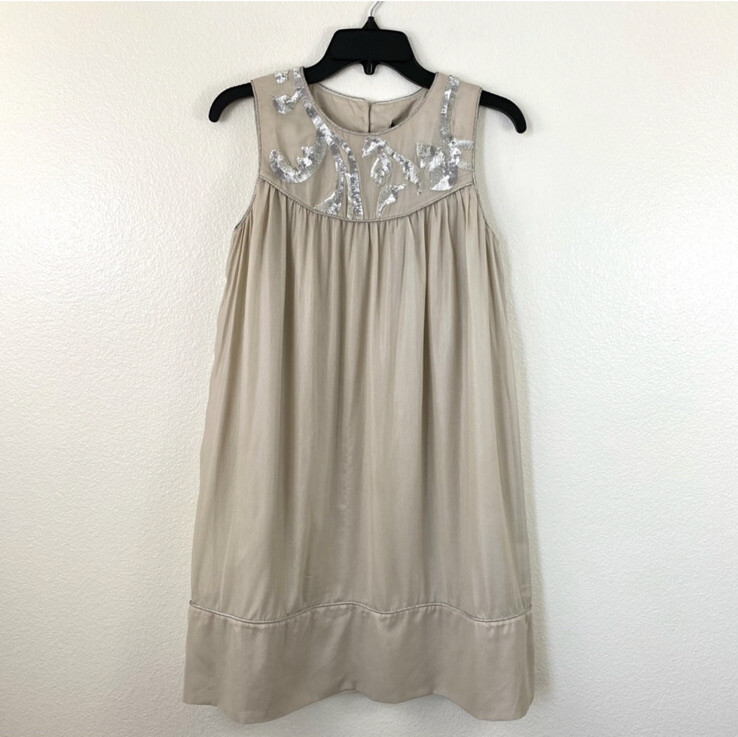 Robert Rodriguez Sequin Shift Dress Ecru 4