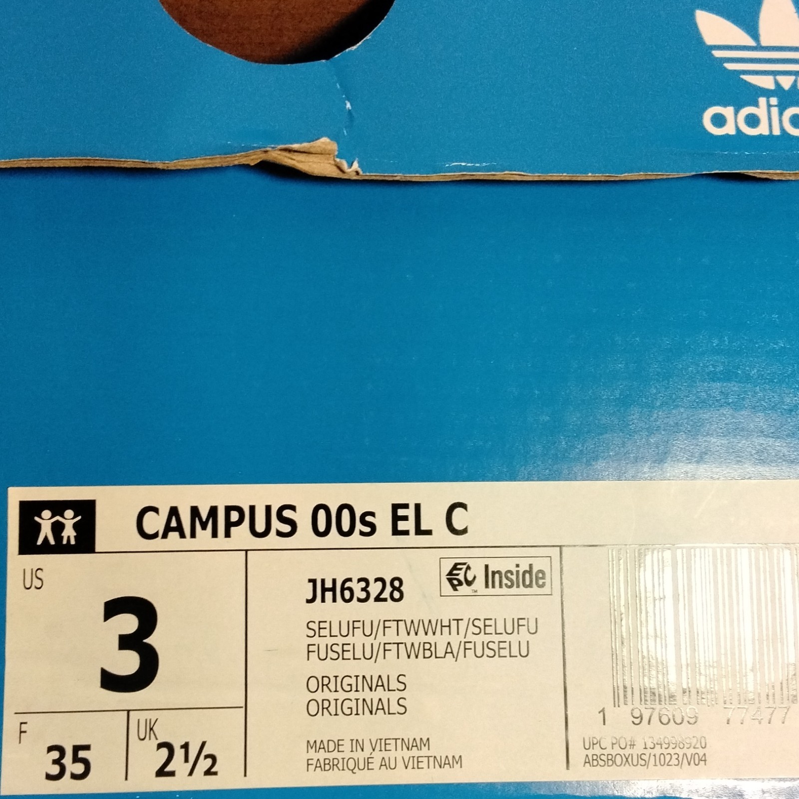 adidas Campus 00s EL C Unisex Kids US 3 Pink/White Suede Low Top JH6328