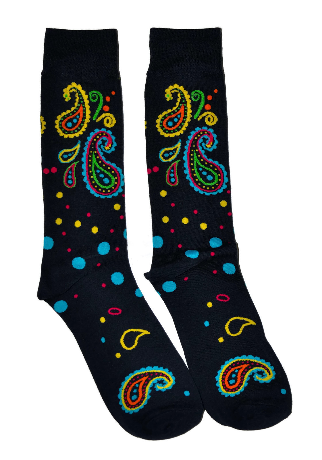 Mens Socks Gift Box Paisley Pattern Navy Blue Bandana Casual – Stocking Stuffer