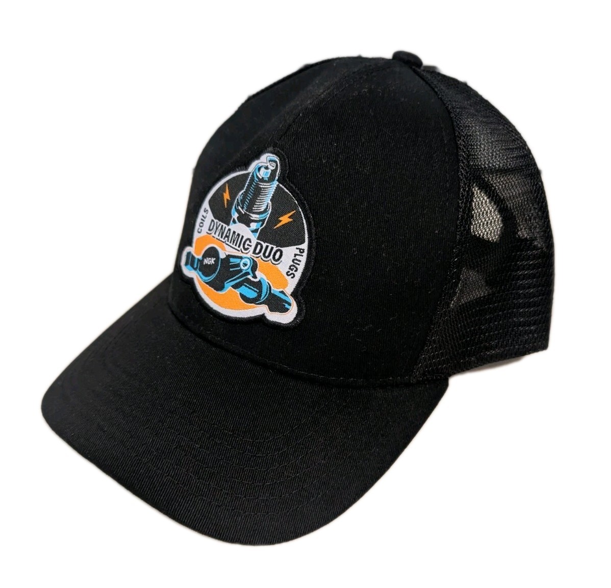 NGK Dynamic Duo Trucker Hat Snapback Black Mesh Spark Plug Ignition Coil Cap NEW