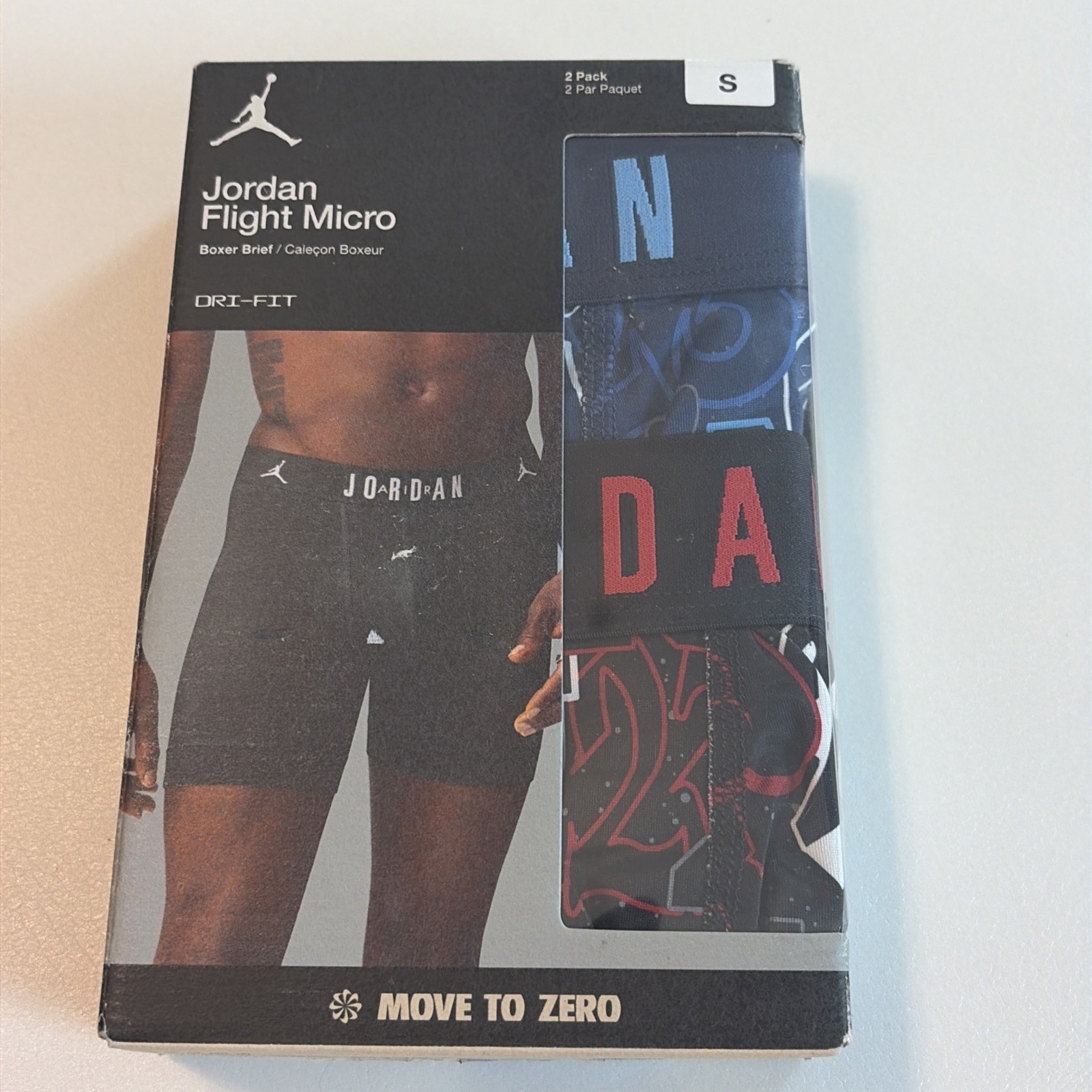 JORDAN Flight Micro Dri-Fit Boxer Briefs 2 Pack Blue Red Men’s S Small New!