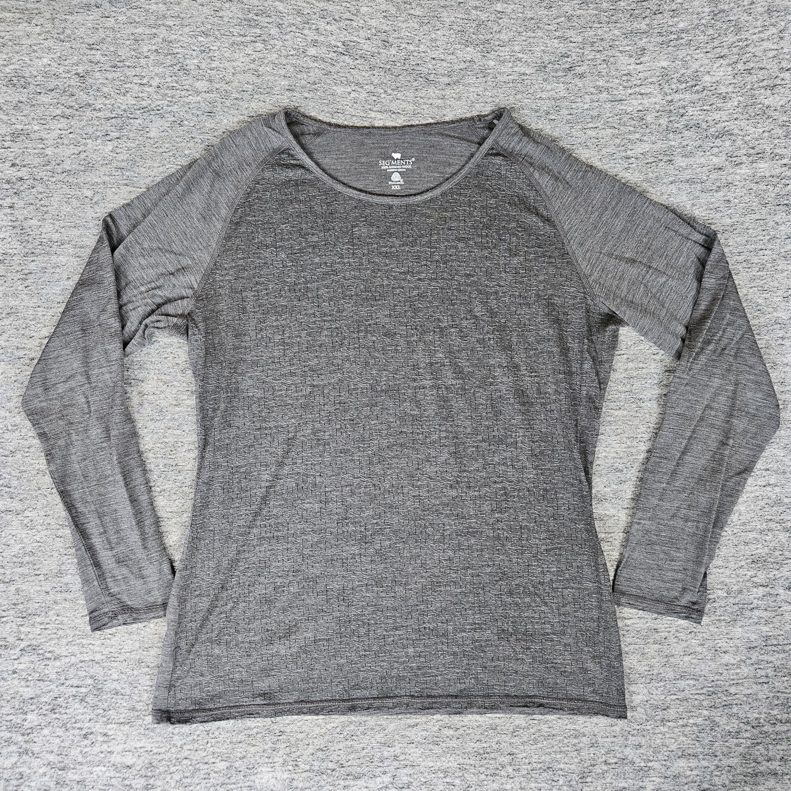 Seg’ments Shirt Women’s XXL Gray Merino Wool Long Sleeve Top Tee Base Layer
