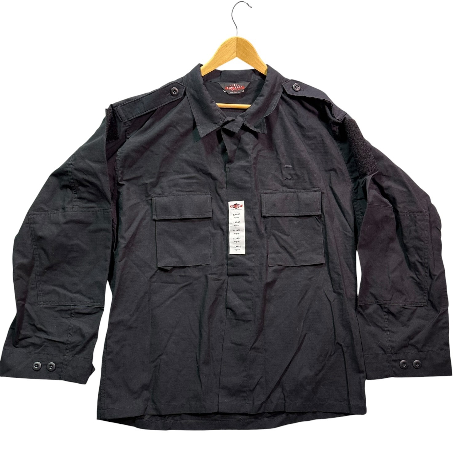 Tru-Spec TRU Tactical Uniform Shirt Jacket Black XL Regular 100% Cotton NWT