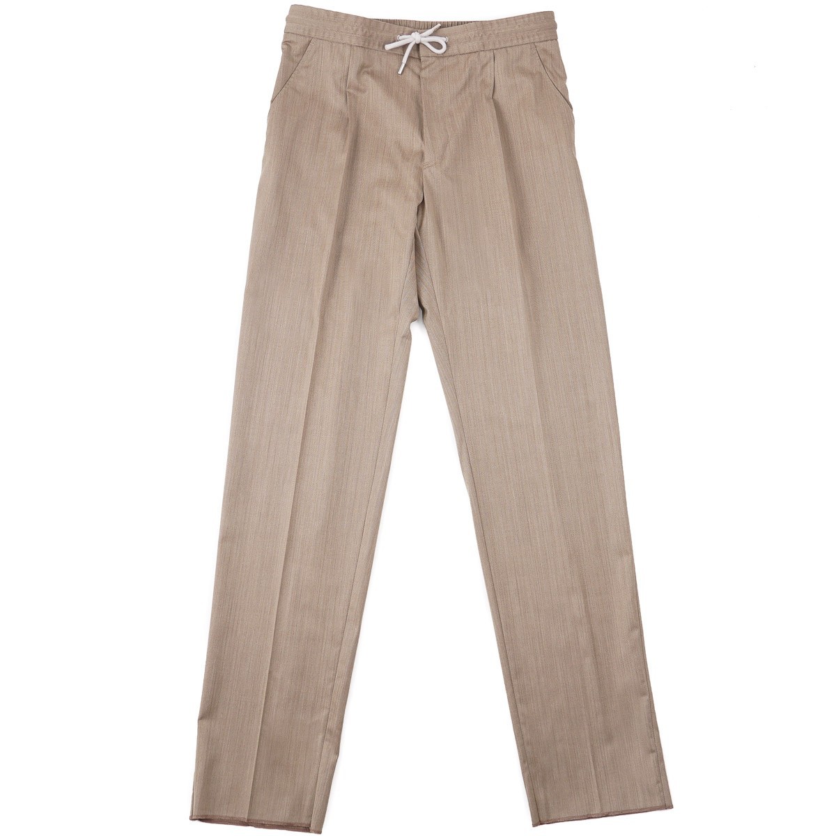 Brett Johnson Lightweight Herringbone Wool Drawstring Pants L 35-36 (Eu 52) NWT