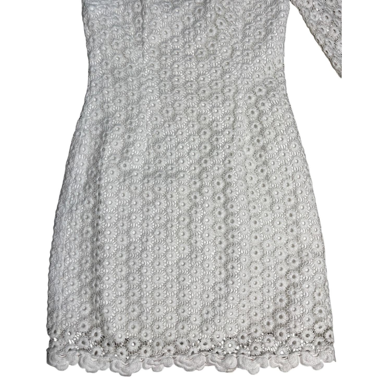 Lilly Pulitzer Resort White Daisy Truly Lace Whitaker One Shoulder Dress Size 0