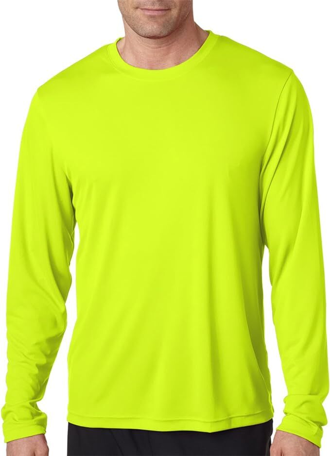 Hanes Cool DRI With Fresh IQ Long Sleeves Performance T-Shirt Hi-Viz S-3XL
