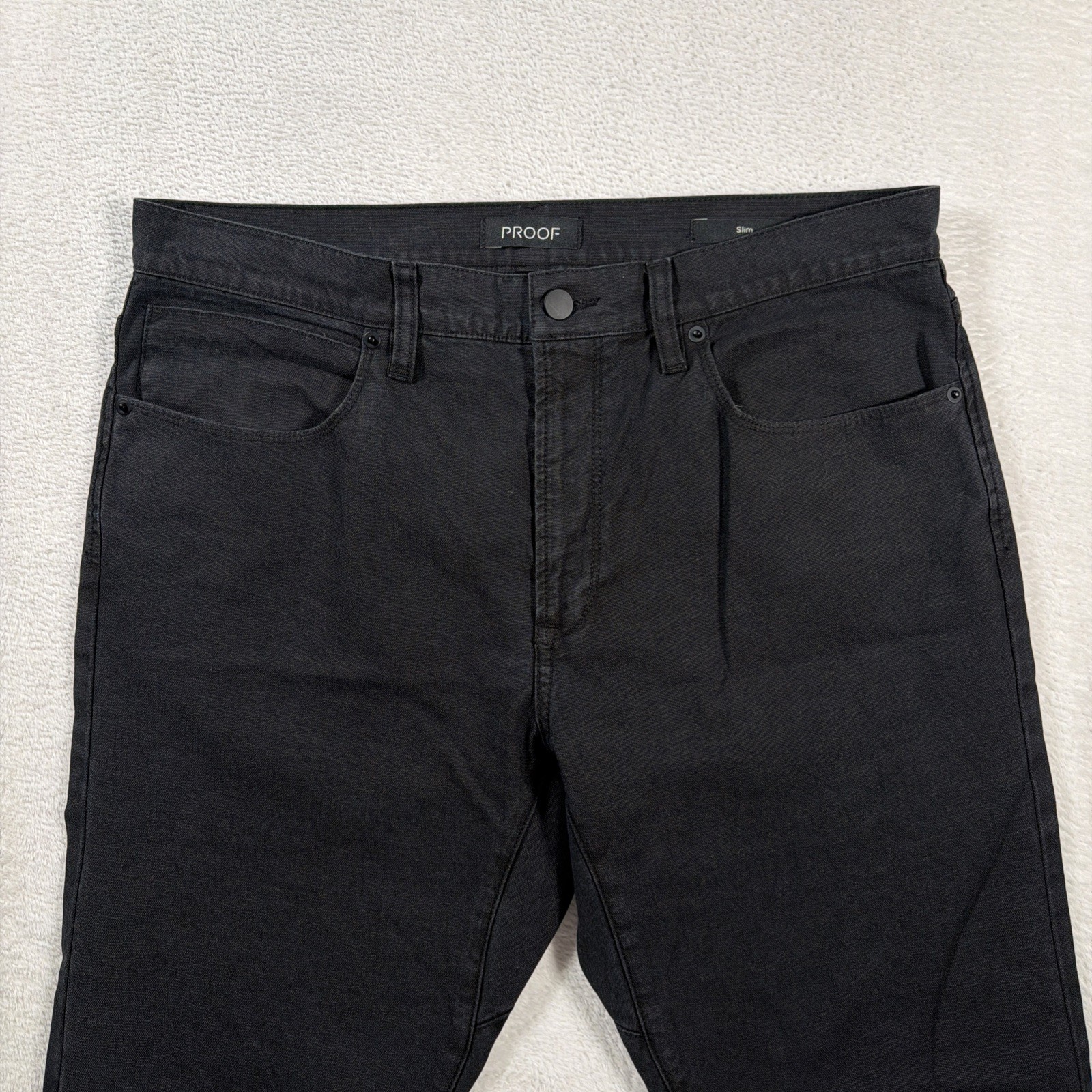 Proof Rover Men’s Slim Tapered Canvas Pants 34×32 Black Denim Workwear