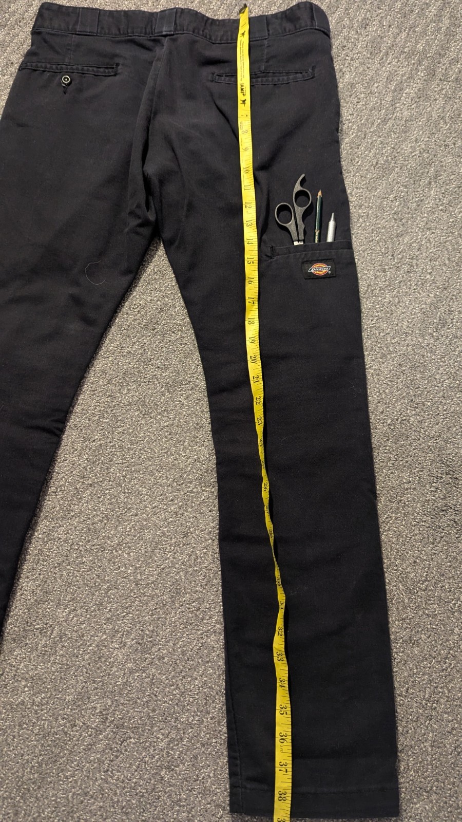 Dickies Men’s Black Double Knee Work Pants 30×32 Skinny Straight