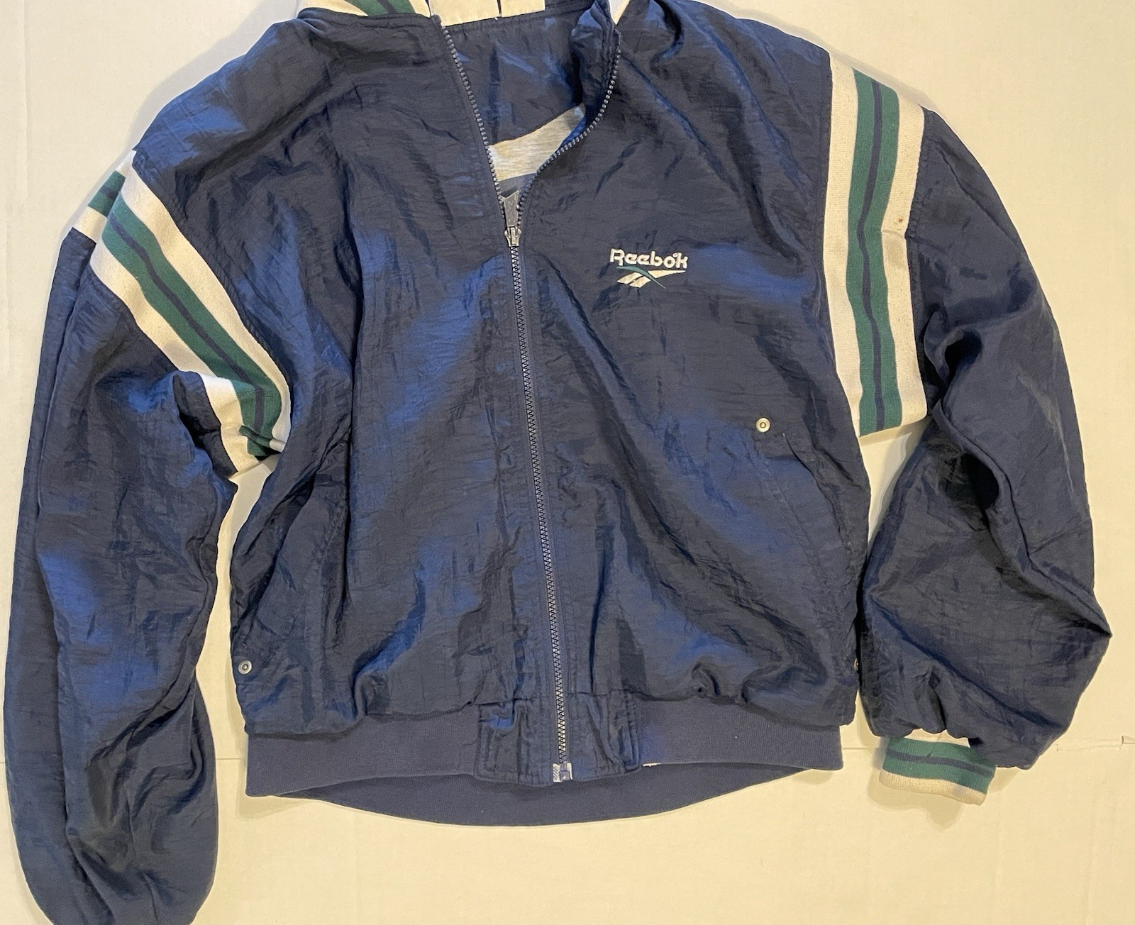 Vintage Reebok Color block Windbreaker Large See Pics Details/Wear
