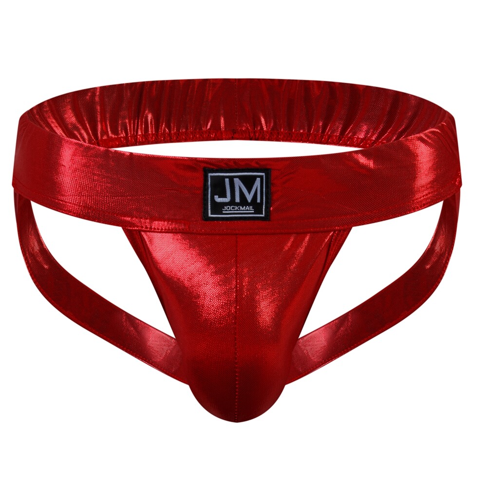JOCKMAIL Men’s Soft PU Leather Sexy Briefs Jock Strap Sports Gay Pouch Underwear
