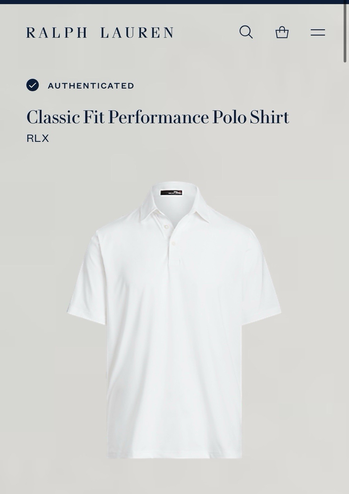 RLX Ralph Lauren ClassicFit Performance Polo Shirt Mens Medium Short Sleeve $110