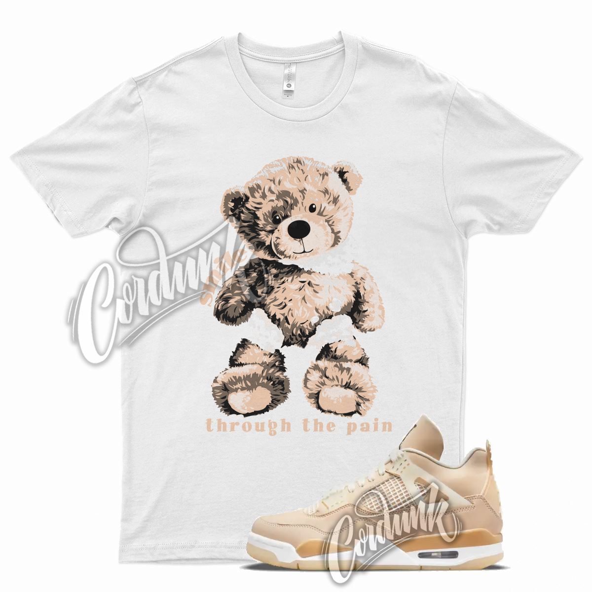 White SMILE T Shirt for Air J1 4 Shimmer Blush Earthy Neutrals