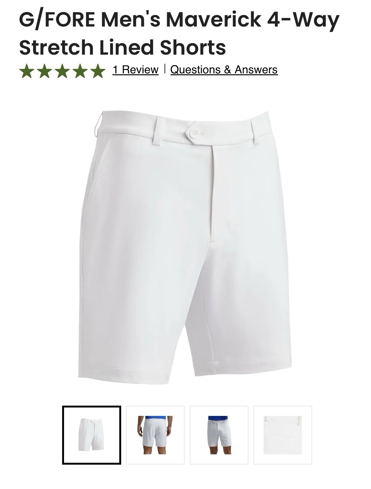 G/Fore Men’s Maverick Hybrid Shorts 8″ Inseam Nimbus Grey Size 36×8