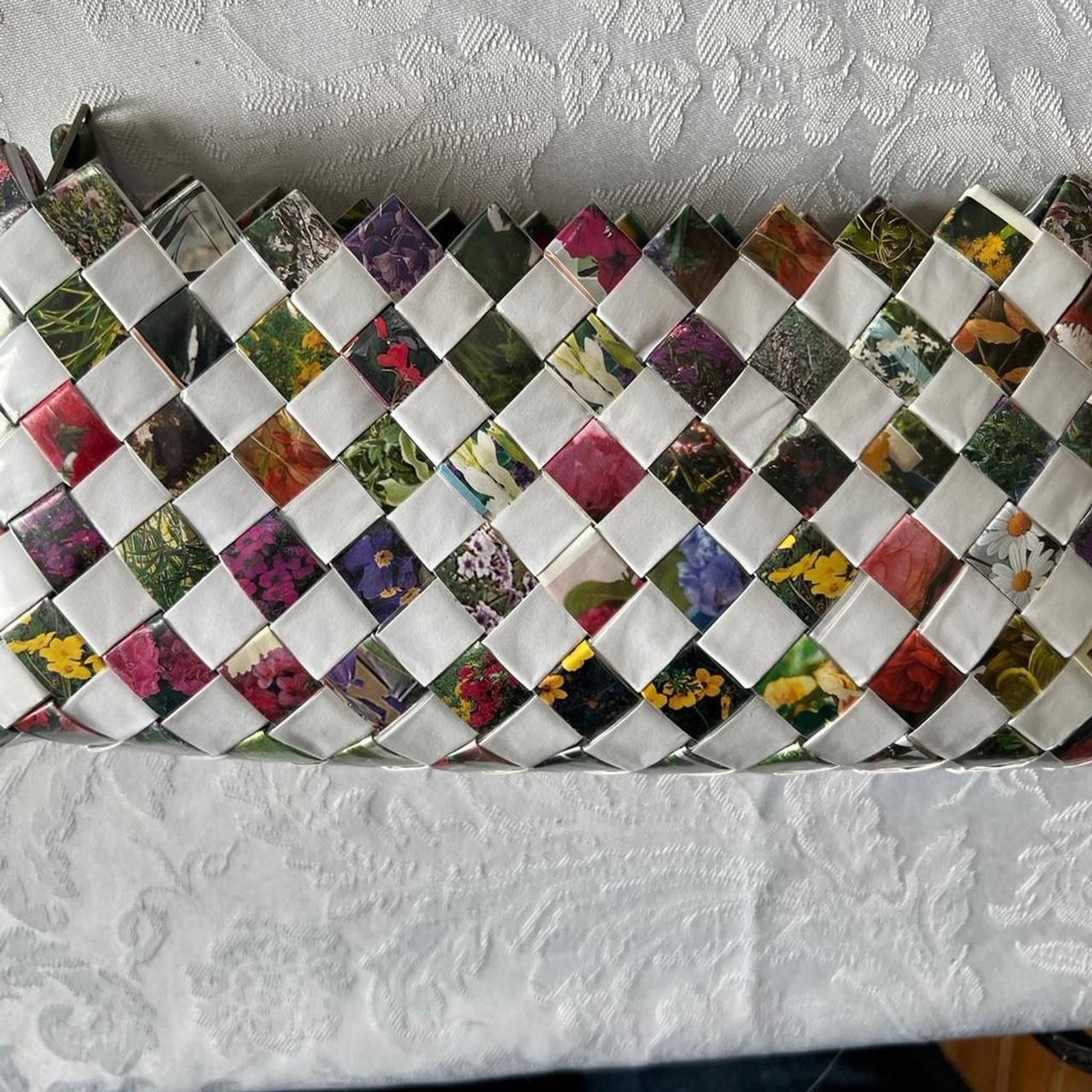 Nahui Ollin Checkered Clutch