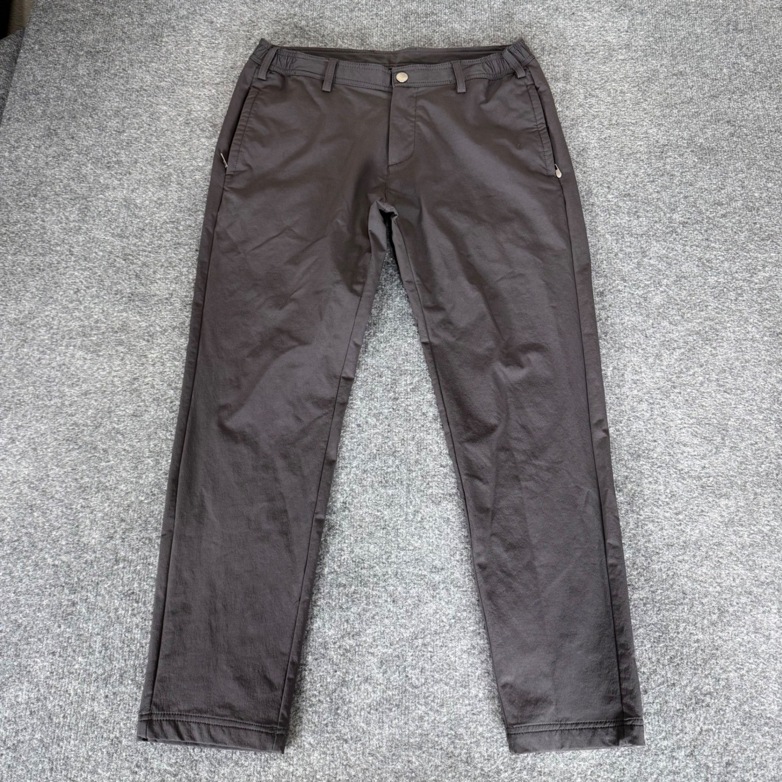 U-510 Mens Technical Performance Stretch Pants Charcoal Gray 32×27 Travel Chino