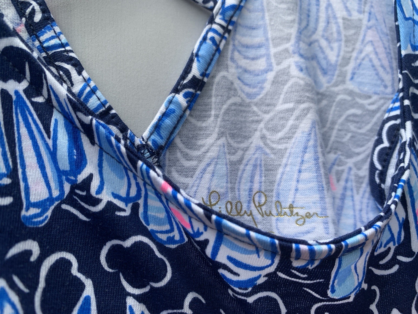Lilly Pulitzer Dress Medium Blue Sleeveless Kristen Swing Sails Stripes