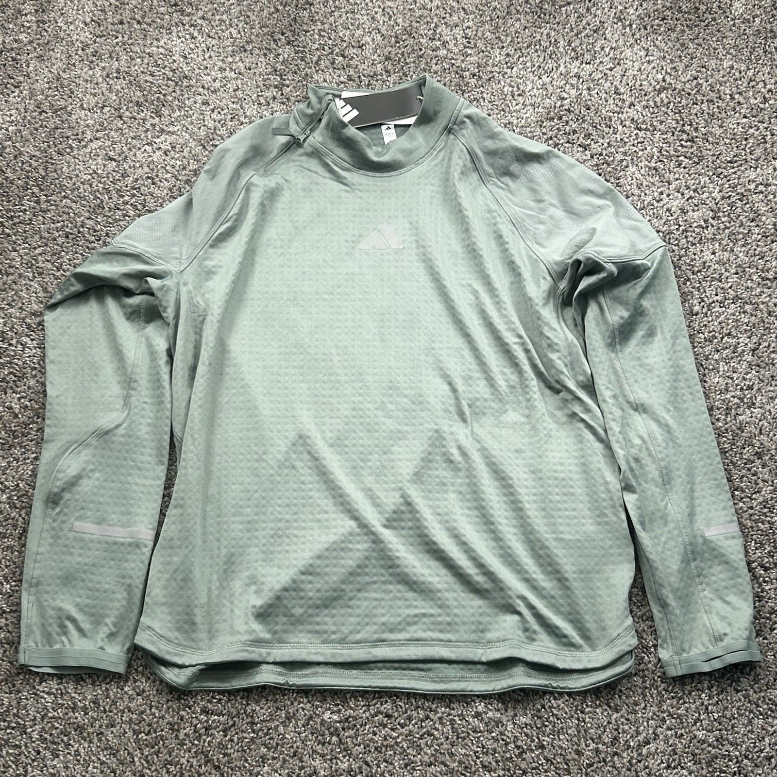 Adidas Ultimate Hi Vis Reflective 1/2 Zip Mens Running Jacket Green Large JN7142