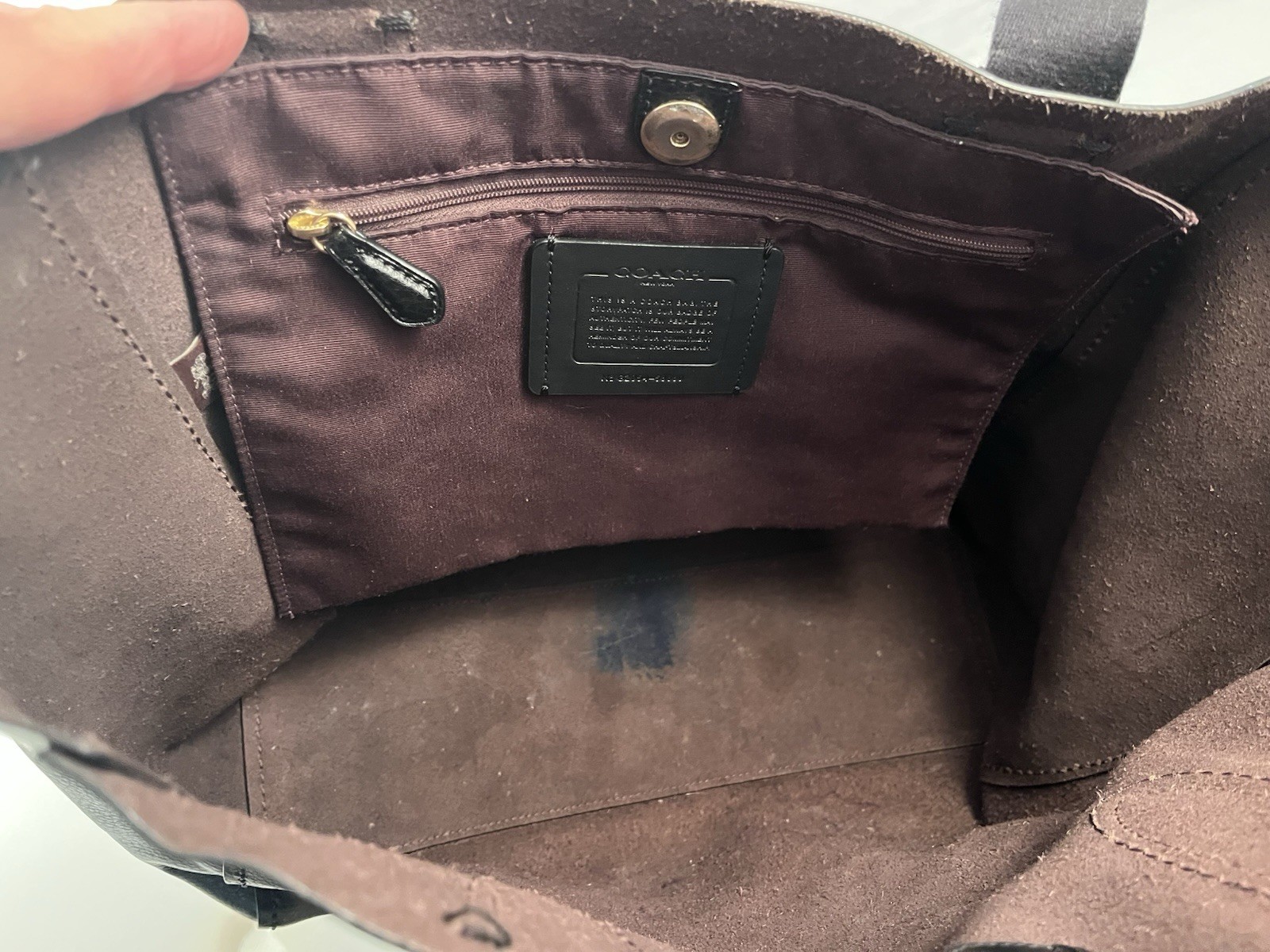 COACH DERBY Black Lightweight Pebbled Leather Tote Bag