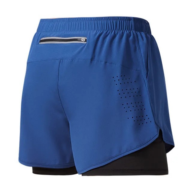 Men’s Fast Dry Running Shorts Double Layer Comfort Zip Pockets Gym Fitness Gift