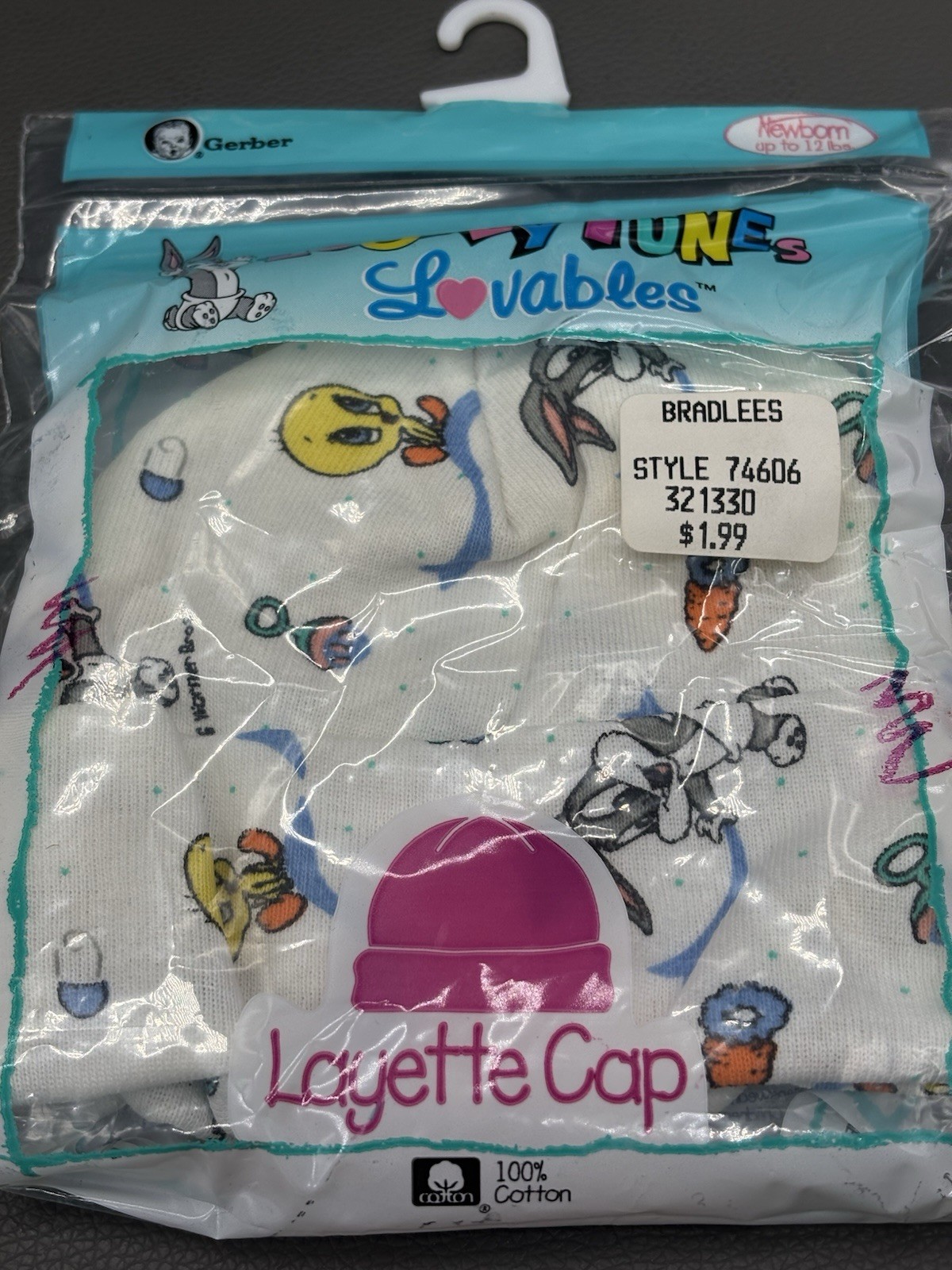 Vintage Gerber Looney Tunes Lovables Infant Gown/Layette NOS Sealed 1993/1995