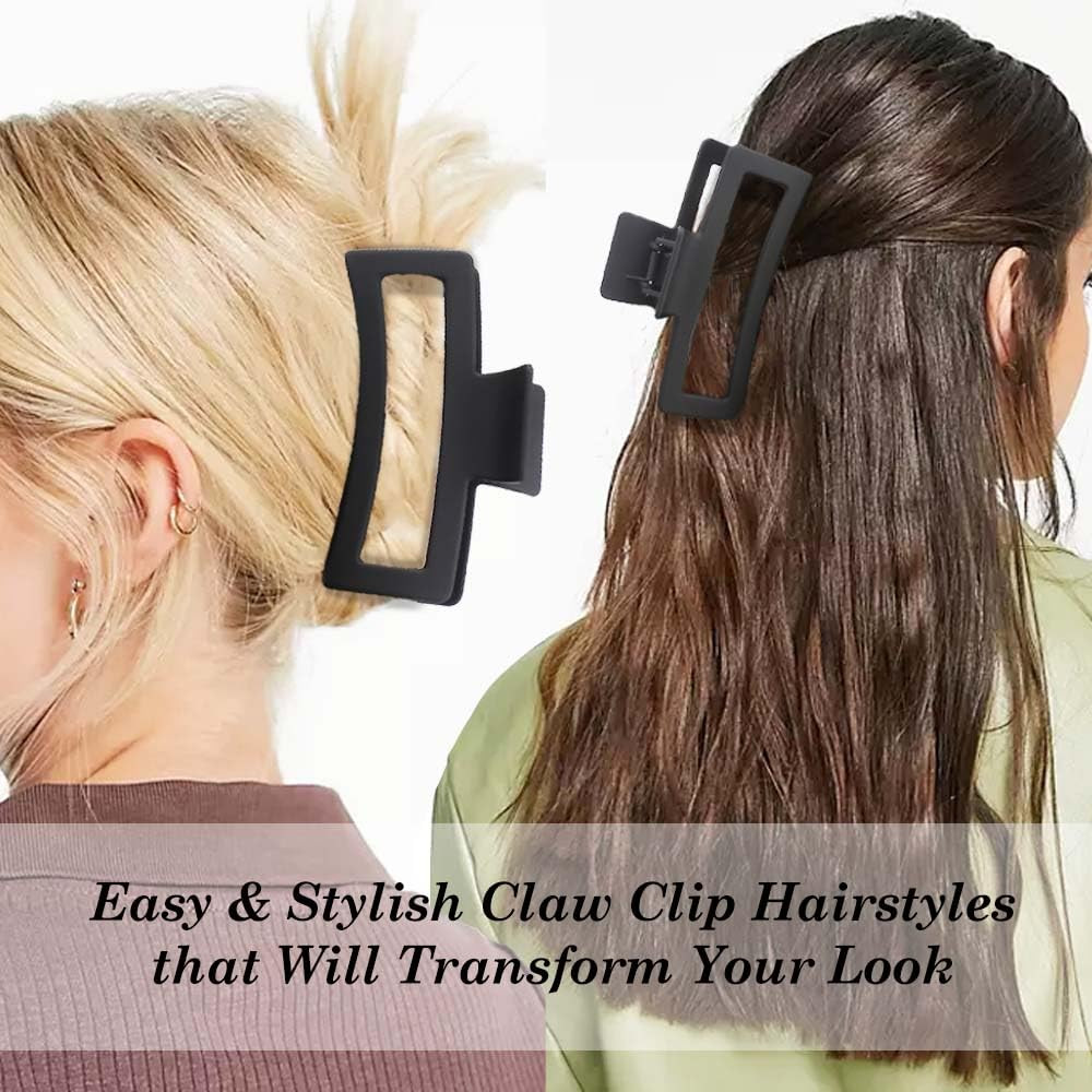Ahoney 5″ Black Extra Large Hair Clips (4PCS) – Giant Claw Clips for Thick Long