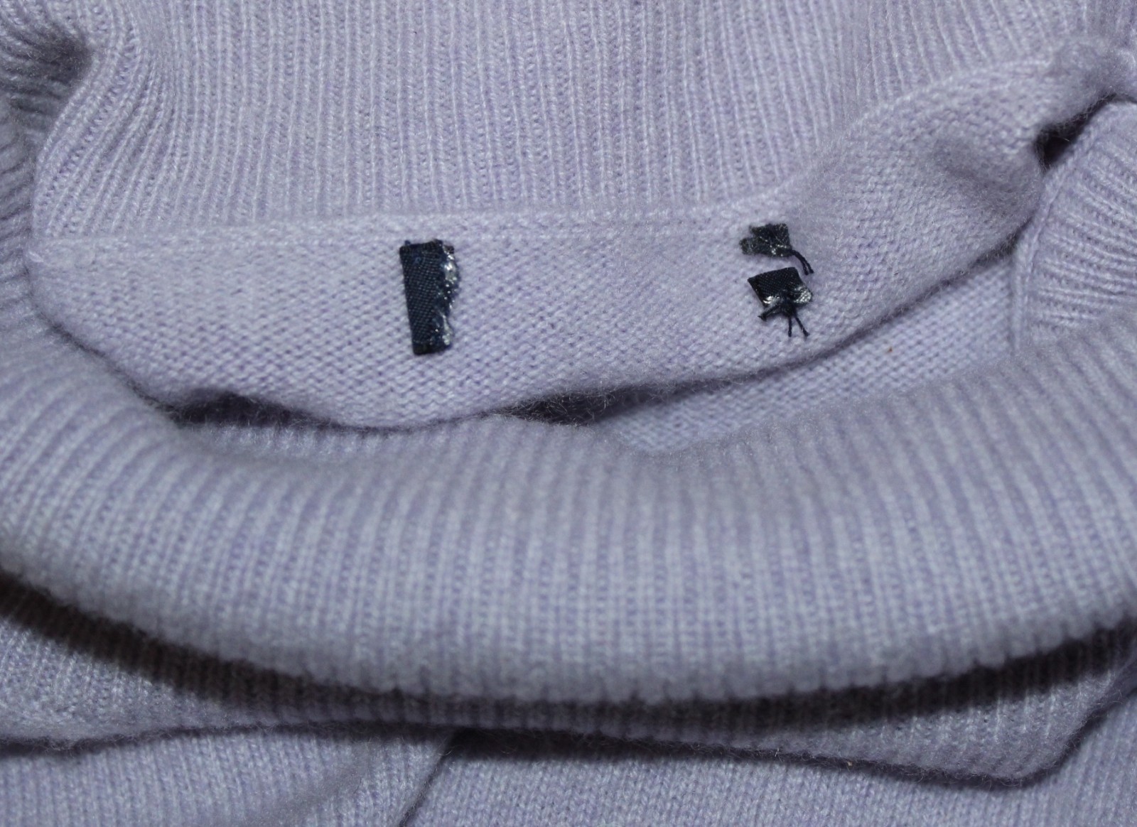 Lands End 1X 2X 53″Bust Plush Lavender Purple 100% Cashmere Turtleneck Sweater