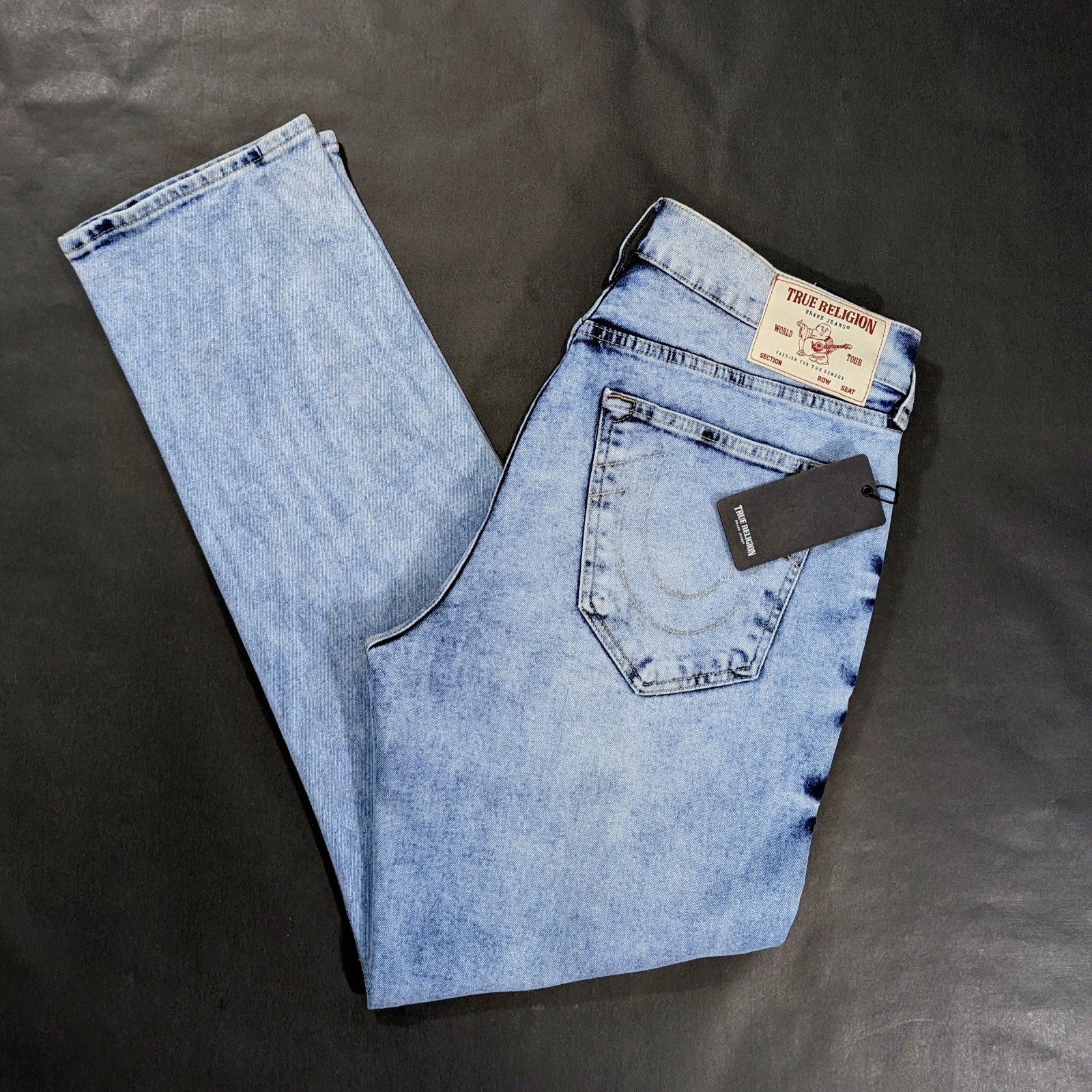 $159 True Religion Men`s Geno Relaxed Slim Jeans Men`s Size 36×32 38×32