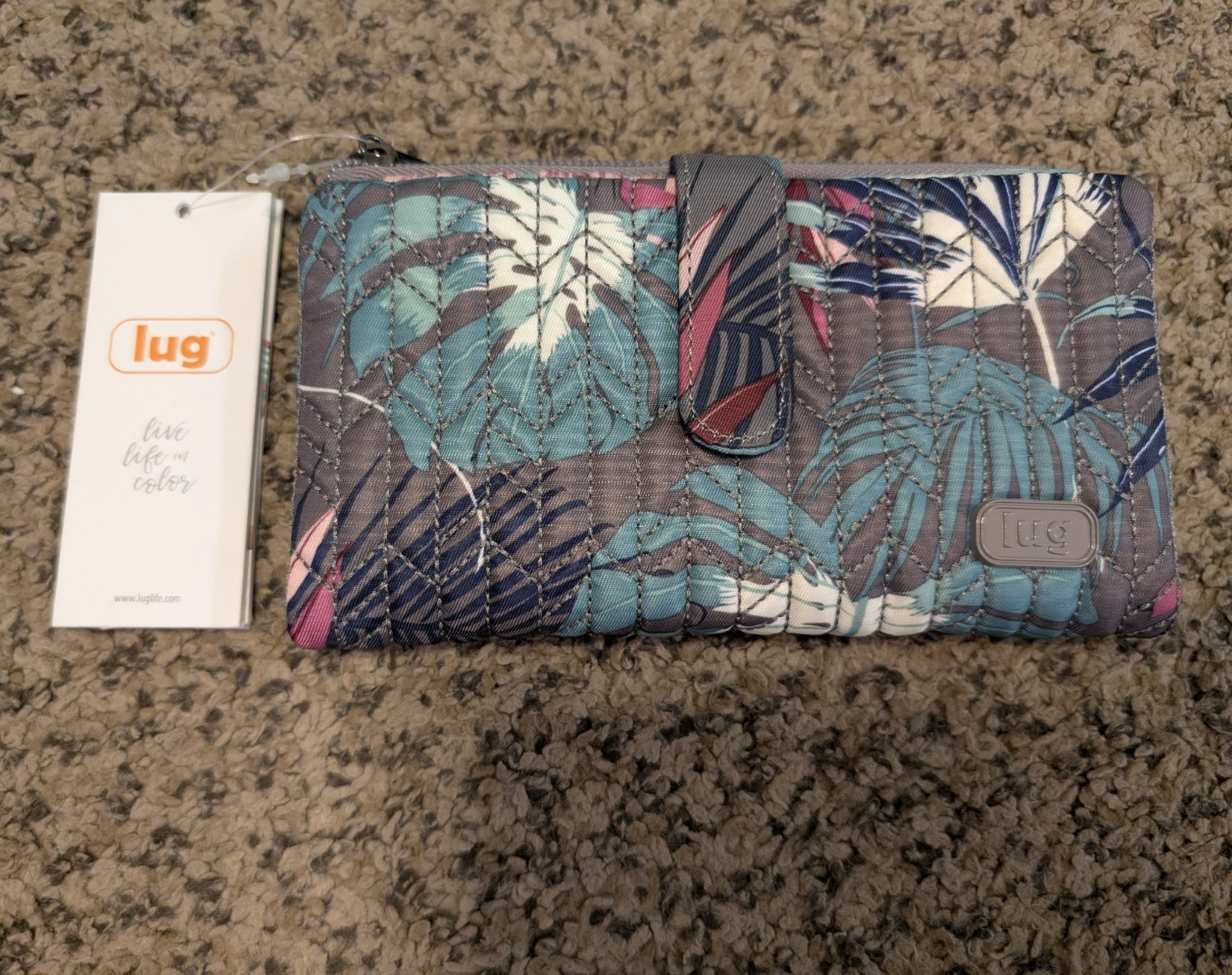 Lug Tropical Floral Multicolor Quilted Zip-Around Women’s Wallet Card Slots