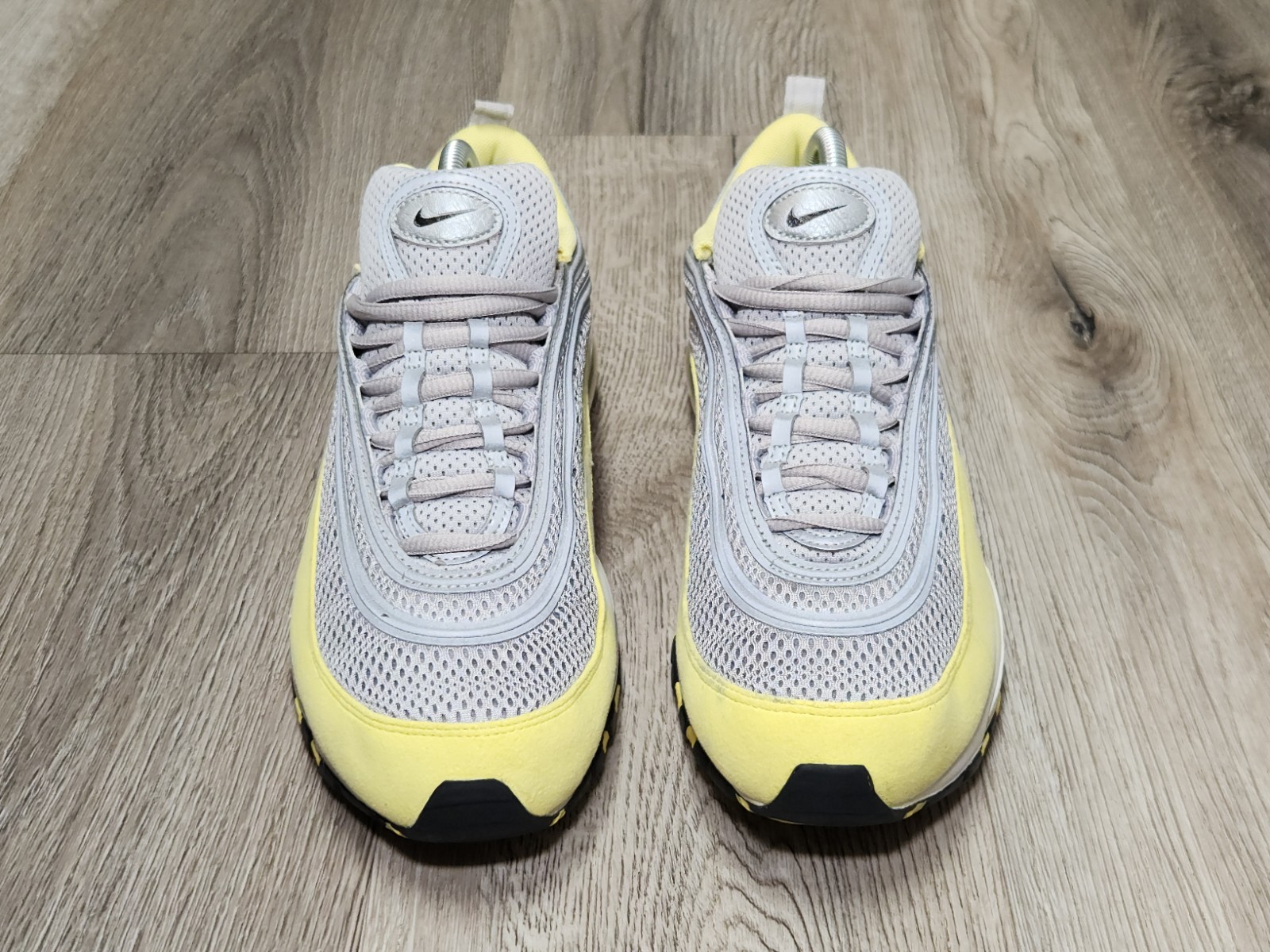 Nike Air Max 97 Premium Metallic Silver Electric Yellow Womens Shoes Size 9.5